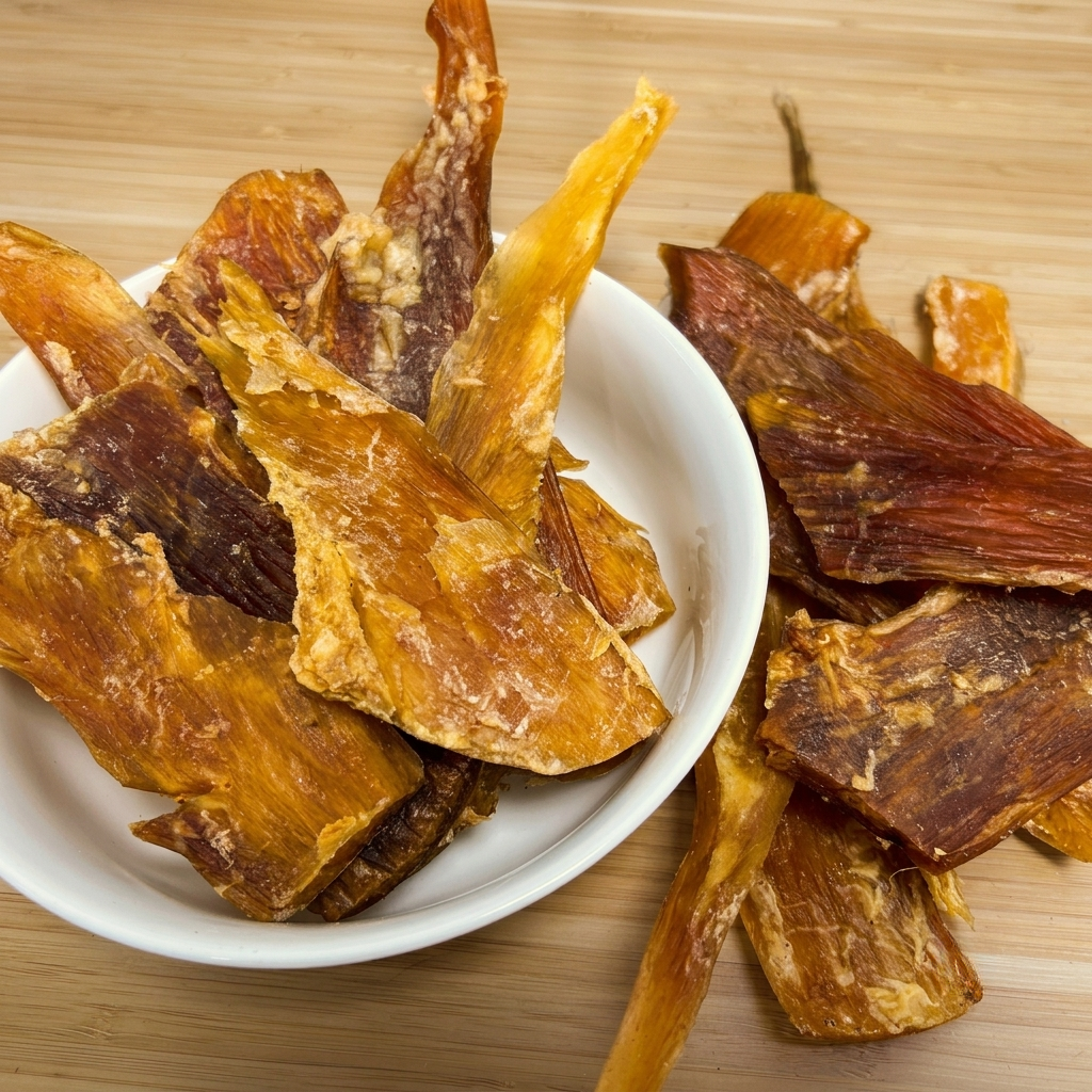 Close up of Ancestral Selection Beef Paddywack air-dried dog chew