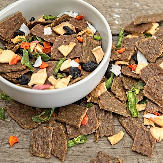 Close up of Chicken Ancestral Premium Recipe air-dried pieces in bowl