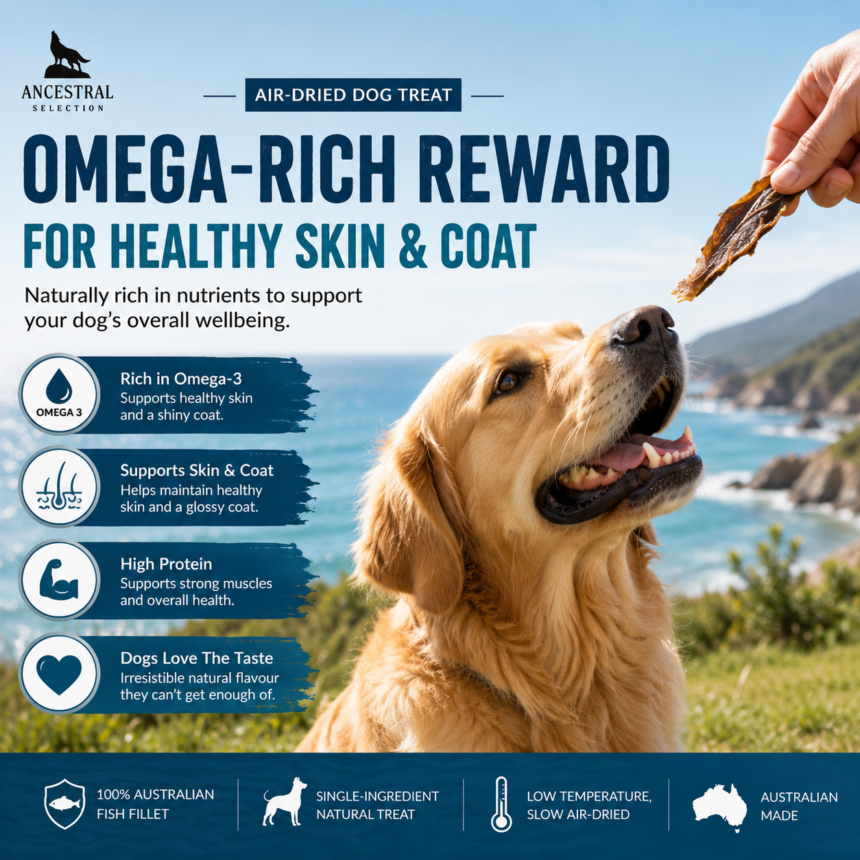 Omega-rich reward for healthy skin and coat