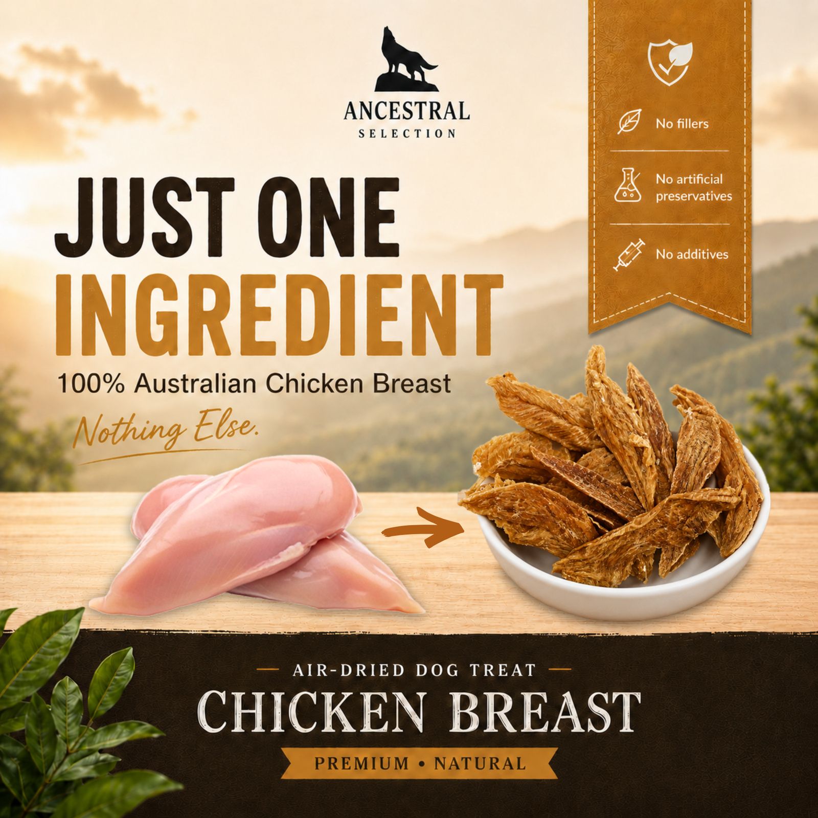 One ingredient, chicken breast to dried treat