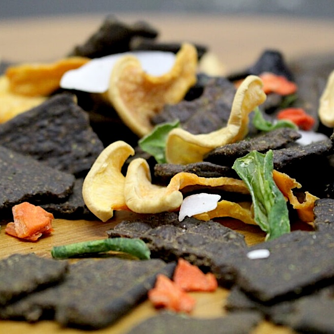Close up of Kangaroo Ancestral Premium Recipe air-dried pieces in bowl