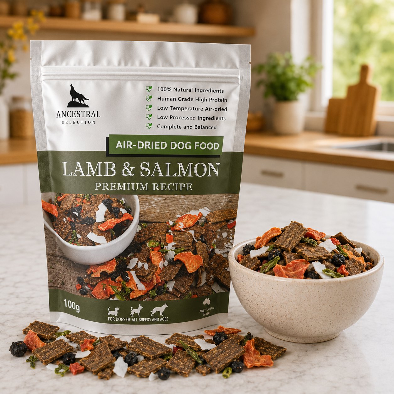 Lamb & Atlantic Salmon Ancestral Premium Recipe air-dried dog food